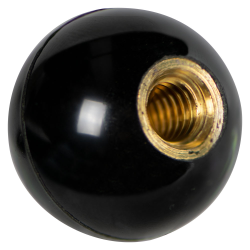 Black Phenolic Plastic Ball Knob 1 Each 1 7/8 dia. Inch 5/8-18 thds Molded. 