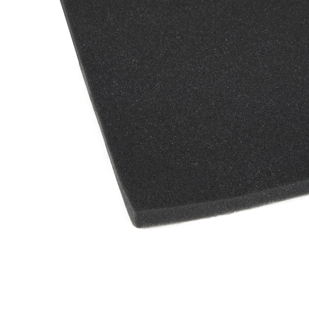 0.75" x 38" x 52" Black 60 PPI Reticulated Polyurethane Foam Sheet