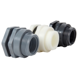 Single Threaded Water Tank Connector with Plugs Water Tanks Aquariums 6 PCS PVC Bulkhead Fitting 3/4 Inch Thick Silicone Seal Thru-Bulk Pipe Fitting for Rain Barrels Spigot Pools 