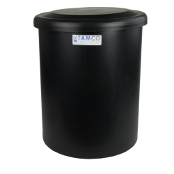 37 Gallon Black Round Tank with Cover - 18" Dia. x 37" High