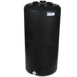 35 Gallon Tamco® Vertical Black PE Tank with 8" Lid & 3/4" Fitting - 19" Dia. x 37" High