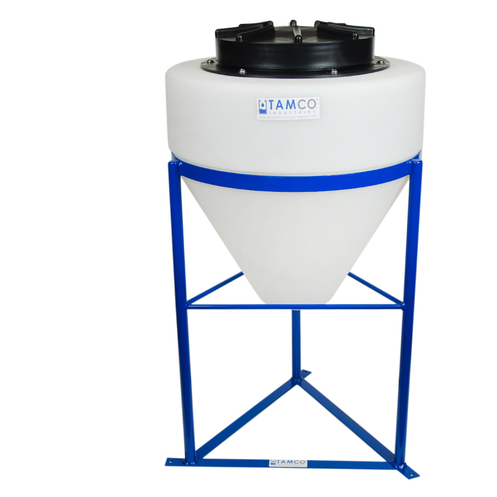 10 Gallon Tamco® Cone Bottom Tank with 3/4" FPT Bulkhead Fitting - 18" Dia. x 19" Hgt.