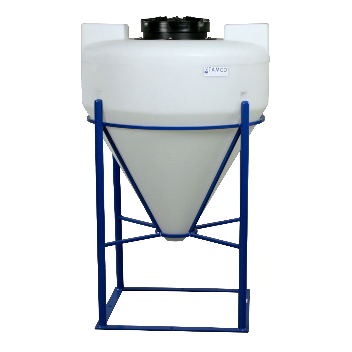 45 Gallon Tamco® Cone Bottom Tank with Mixer Mounts & 1-1/2" FPT Boss Fitting (Full Drain) - 30" Dia. x 34" Hgt.