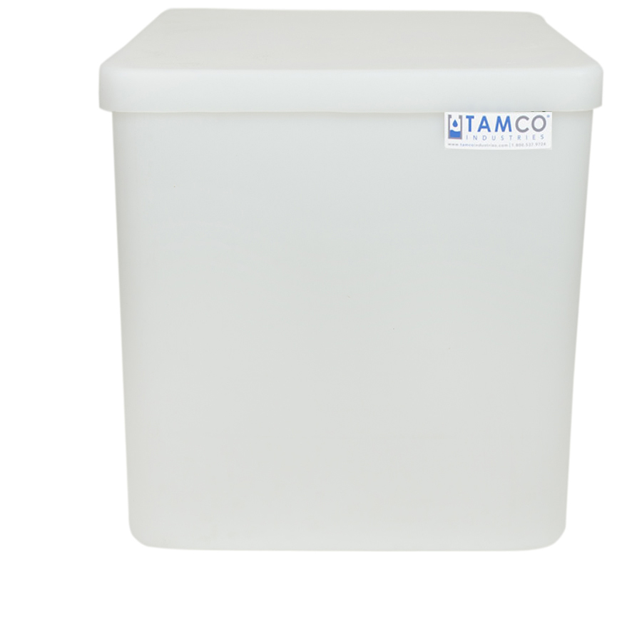 25 Gallon Natural Heavy Duty Square Tamco® Tank with Cover - 18" L x 18" W x 18" Hgt.