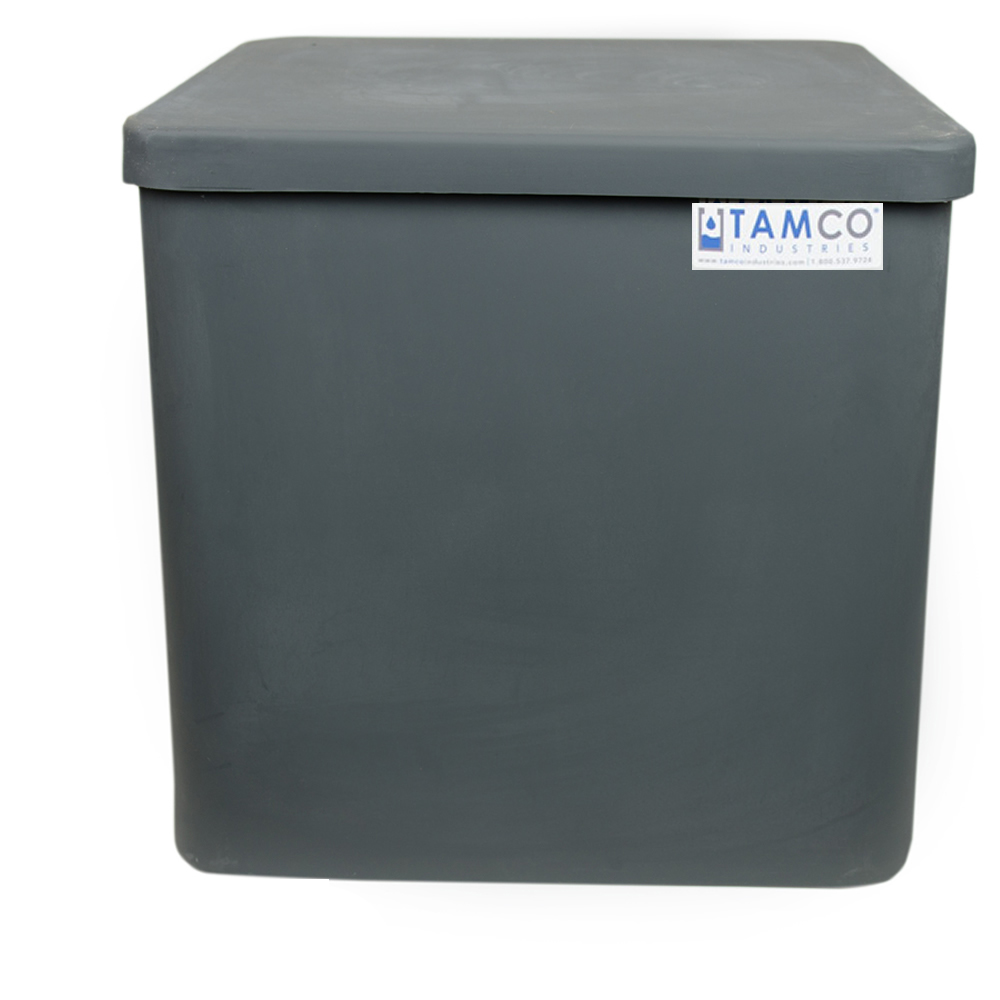 25 Gallon Slate Standard Square Tamco® Tank with Cover - 18" L x 18" W x 18" Hgt.