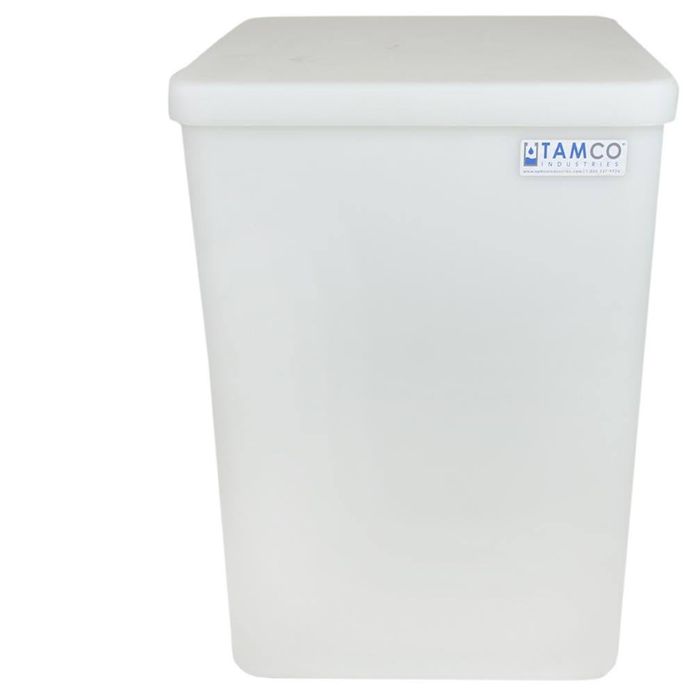 37 Gallon Natural Heavy Duty Square Tamco® Tank with Cover - 18" L x 18" W x 27" Hgt.