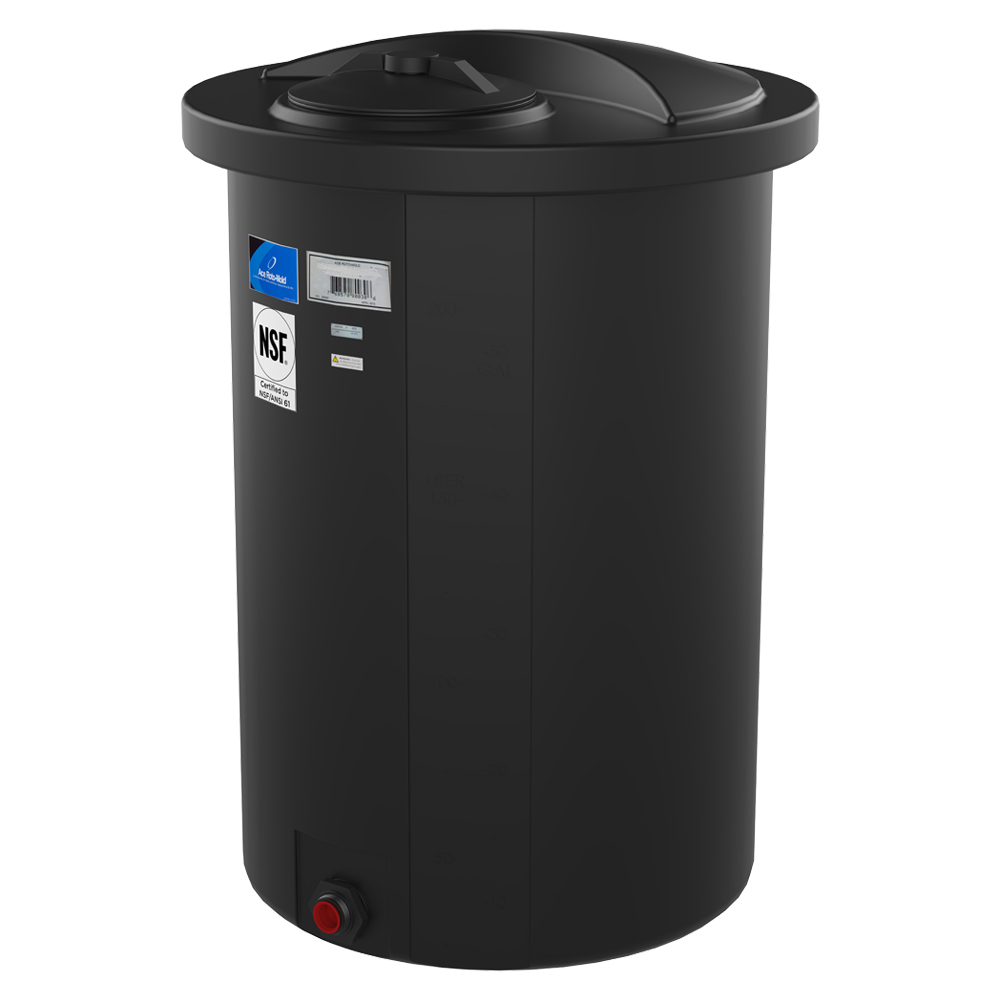 250 Gallon Black Closed Top Vertical Batch Tank - 36