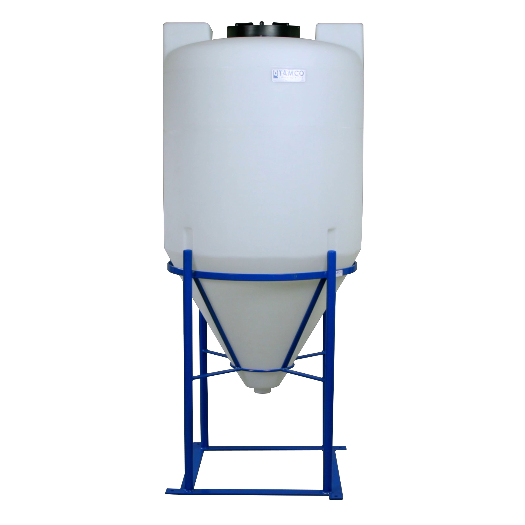 100 Gallon Tamco® Cone Bottom Tank with Mixer Mounts & 2" FPT Boss Fitting (Full Drain) - 30" Dia. x 56" Hgt.