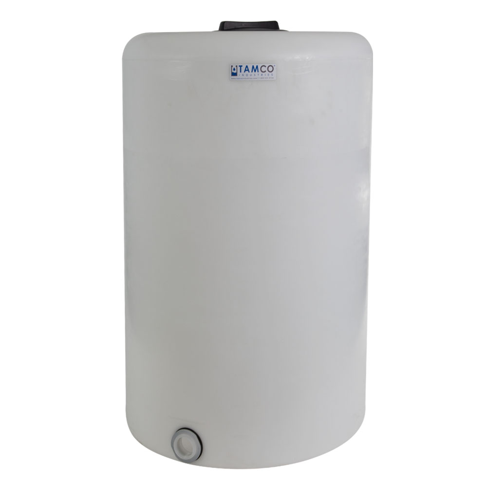 130 Gallon Tamco® Vertical Natural PE Tank with 8" Lid & 2" Fitting - 30" Dia. x 47" High
