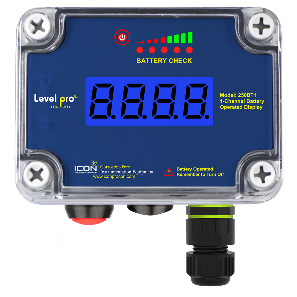 ITC-250B Series Battery Powered Level Display with Rechargeable Sensor (Sensor + Telemetry)