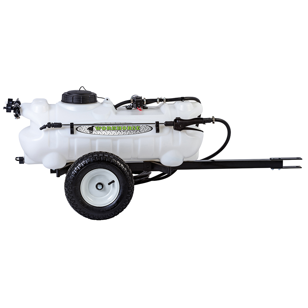 15 Gallon Trailer Sprayer with Boomless Wand, 2 Nozzle Boom & 2.2 GPM Pump
