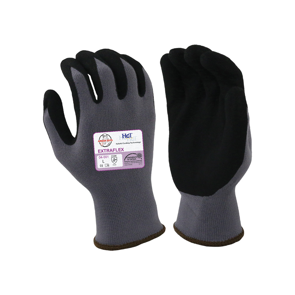 Large Black Nitrile Work Gloves