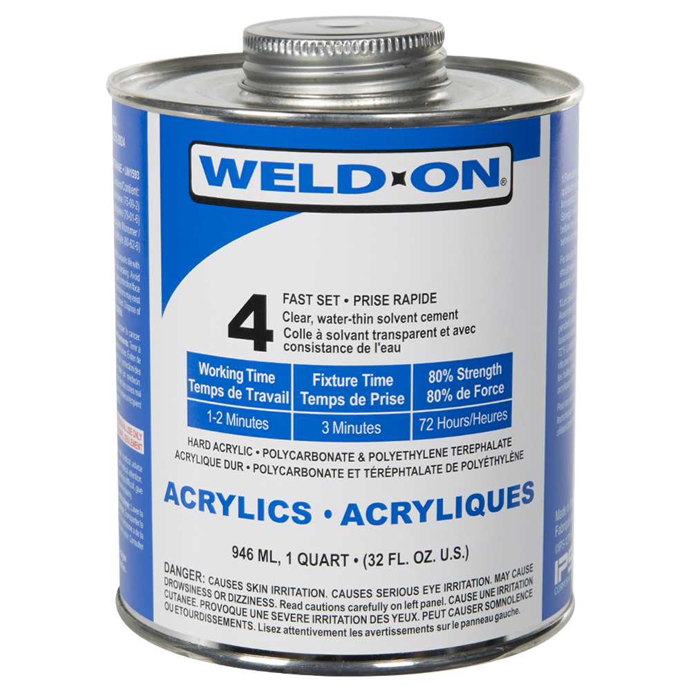 IPS Weld-On 3 Acrylic Plastic Cement with Weld-On Applicator Bottle with  Needle