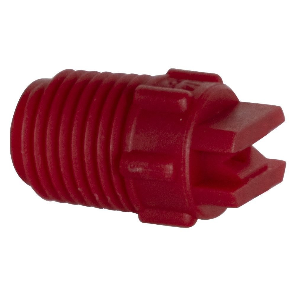 50° Red PVDF Bex® F Series 1/4" MNPT Spray Nozzle - Size 08
