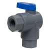 1/4" FNPT x 1/4" FNPT Series 657 Right Angle PVC Ball Valve with Buna-N Seal