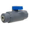 1/4" FNPT x 1/4" OD Tube J. Guest Series 638 Straight PVC Ball Valve with Buna-N Seal