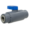 3/8" OD Tube J.Guest x 3/8" OD Tube J. Guest Series 638 Straight PVC Ball Valve with Buna-N Seal
