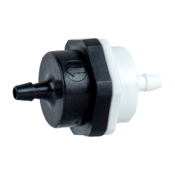 3/8 Hose Barb x 3/8 Hose Barb Natural Kynar Check Valve with 1 psi Spring & Viton Seal 1 Each 3/8 Hose Barb x 3/8 Hose Barb Natural Kynar Check Valve with 1 psi Spring & Viton Seal 1 Each