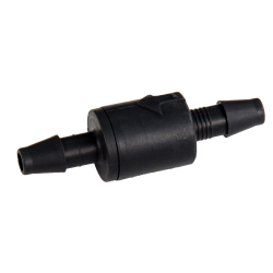 3/8 Hose Barb x 3/8 Hose Barb Natural Kynar Check Valve with 1 psi Spring & Viton Seal 1 Each 3/8 Hose Barb x 3/8 Hose Barb Natural Kynar Check Valve with 1 psi Spring & Viton Seal 1 Each