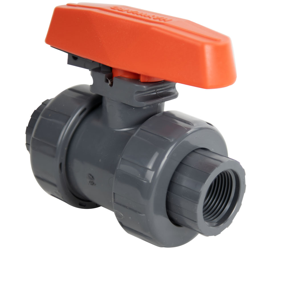 3" Threaded PVC TB Series Ball Valve with Safe Lockout & FPM Orings