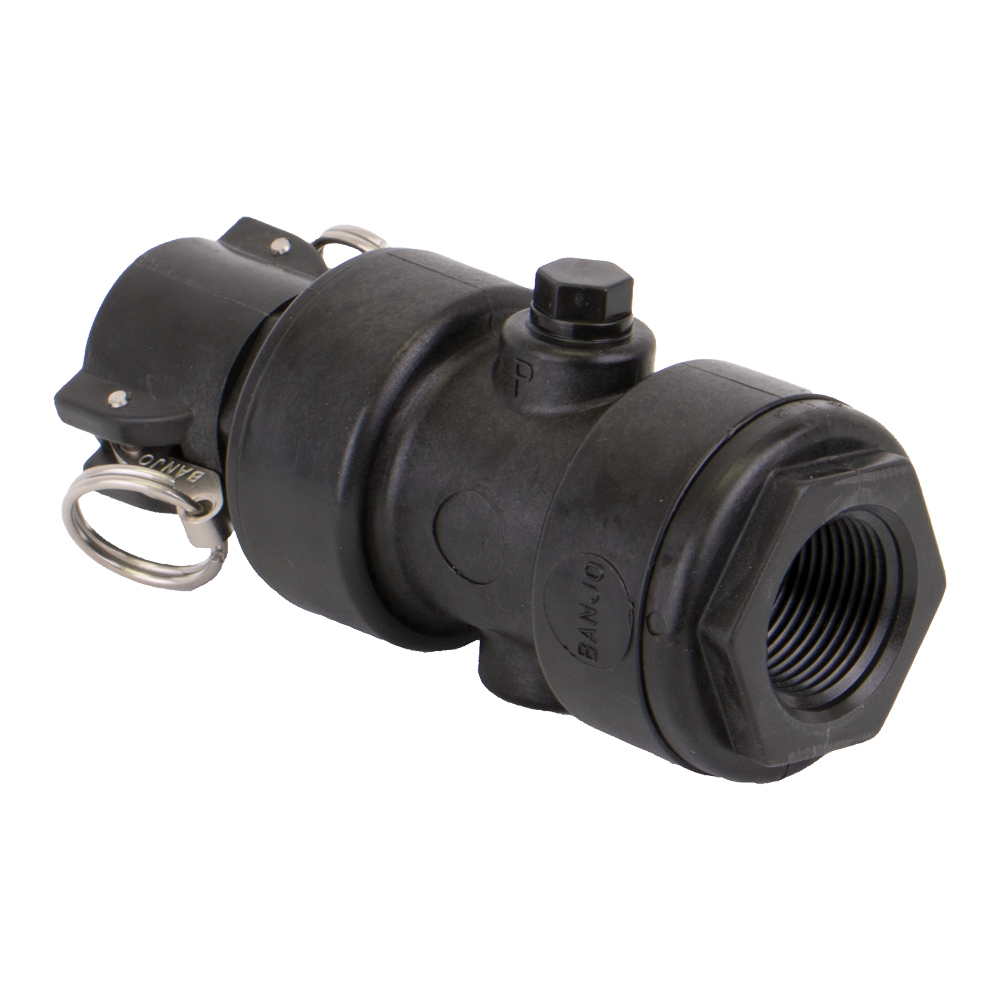 3/4" FNPT Polypropylene Check Valve With FKM Seals & 302 Stainless Steel Spring
