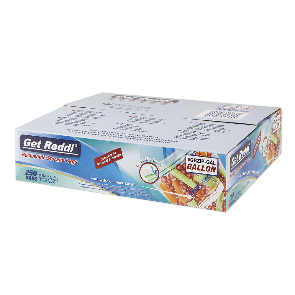 1.75 mil 1 Gallon Get Reddi® Reclosable Food Service Bags U.S. Plastic Corp.