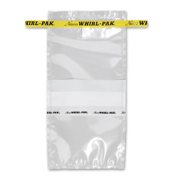 4.5" x 9" x 2.5 mil 18 oz. Whirl-Pak Sampling Bags with Write-On Blocks