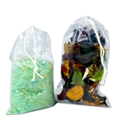 Clear Double Drawstring Plastic Bags