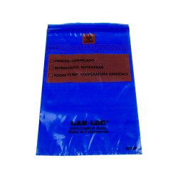 6" x 9" x 1.75mil Lab-Loc ® Specimen Bags with Removable Biohazard Symbol- Blue