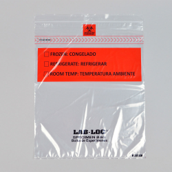 12" x 15" x 2mil Lab-Loc ® Specimen Bags with Removable Biohazard Symbol- Clear