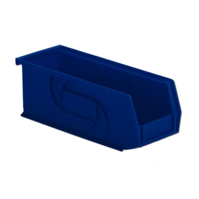 10-7/8" L x 4-1/8" W x 4" Hgt. Blue Hang & Stack Bin | U.S. Plastic Corp.