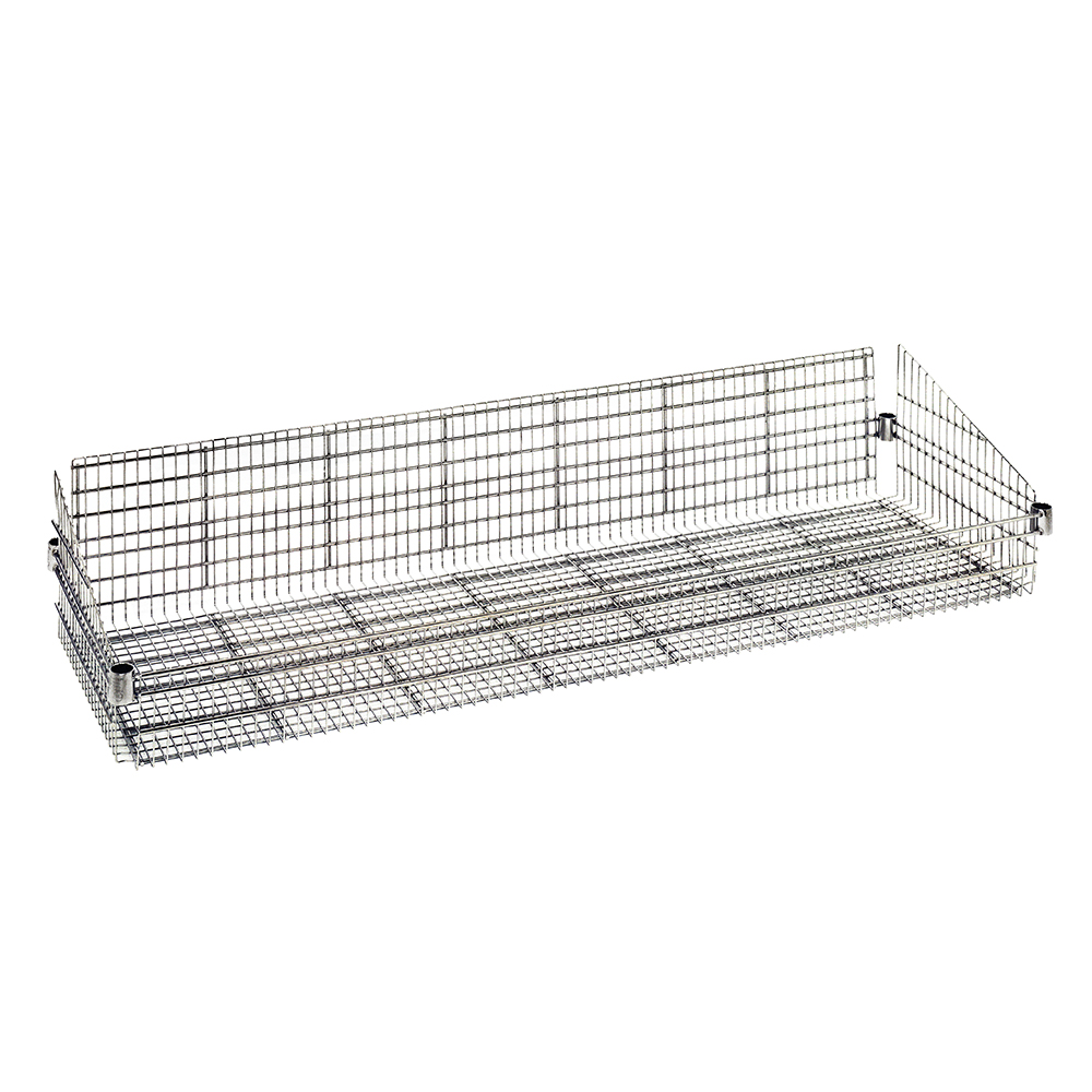 Chrome Basket Shelves 60" L x 18" W x 10" Hgt. U.S. Plastic Corp.