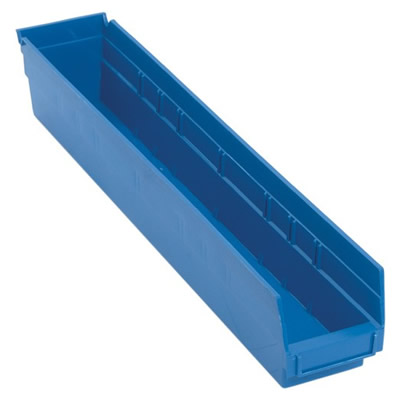 Blue Quantum® Economy Shelf Bin - 23-5/8" L x 4-1/8" W x 4" Hgt.