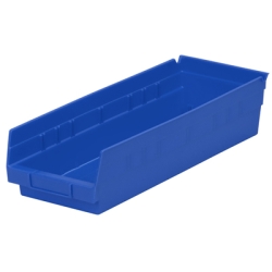Blue Akro-Mils ® Shelf Bin - 17-7/8" L x 6-5/8" W x 4" Hgt.