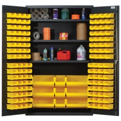Yellow Quantum ® Heavy Duty 48" Wide Cabinet w/Adjustable Shelves