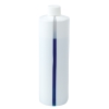 16 oz. Easy View Stripe Polyethylene Bottle with 24/410 White Ribbed Cap with F217 Liner