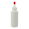 2 oz. White HDPE Cylindrical Sample Bottle with 20/400 Natural Yorker Cap