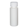 2 oz. White HDPE Cylindrical Sample Bottle with 24/400 White Ribbed CRC Cap with F217 Liner
