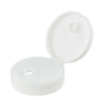 38/400 White Flip-top Cap with 7.62mm Orifice & Pressure-Sensitive Liner