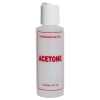 4 oz. Natural HDPE Cylinder Bottle with 24/410 White Dispensing Disc-Top Cap & Red "Acetone" Embossed