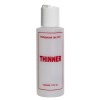 4 oz. Natural HDPE Cylinder Bottle with 24/410 White Dispensing Disc-Top Cap & Red "Thinner" Embossed