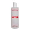 8 oz. Natural HDPE Cylinder Bottle with 24/410 White Dispensing Disc-Top Cap & Red "Acetone" Embossed