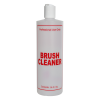 16 oz. Natural HDPE Cylinder Bottle with 24/410 White Dispensing Disc-Top Cap & Red "Brush Cleaner" Embossed