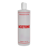 16 oz. Natural HDPE Cylinder Bottle with 24/410 White Dispensing Disc-Top Cap & Red "Acetone" Embossed