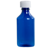 4 oz. Blue PET Oval Liquid Bottle with 24mm CR Cap