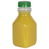 16 oz. Clear PET Square Bottles with 43mm Tamper Evident Caps - Case of 96