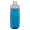 32 oz. Clear PET Cylindrical Bottle with 28/410 White Ribbed Cap with F217 Liner