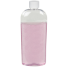 12 oz. Clear PET Cosmo High Clarity Oval Bottle with 24/410 White Ribbed Cap with F217 Liner