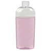 12 oz. Clear PET Cosmo High Clarity Oval Bottle with 24/410 White Ribbed CRC Cap with F217 Liner