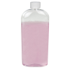 16 oz. Clear PET Cosmo High Clarity Oval Bottle with 24/410 White Ribbed CRC Cap with F217 Liner